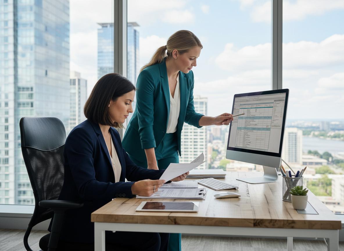 Professional accounting team collaborating